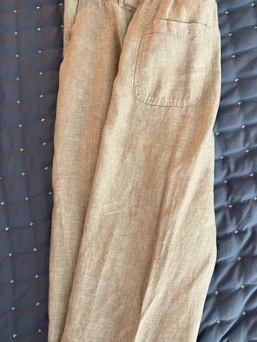 Quince brand Lightweight Linen Blend Wide-Leg Pants — Neutral Taupe